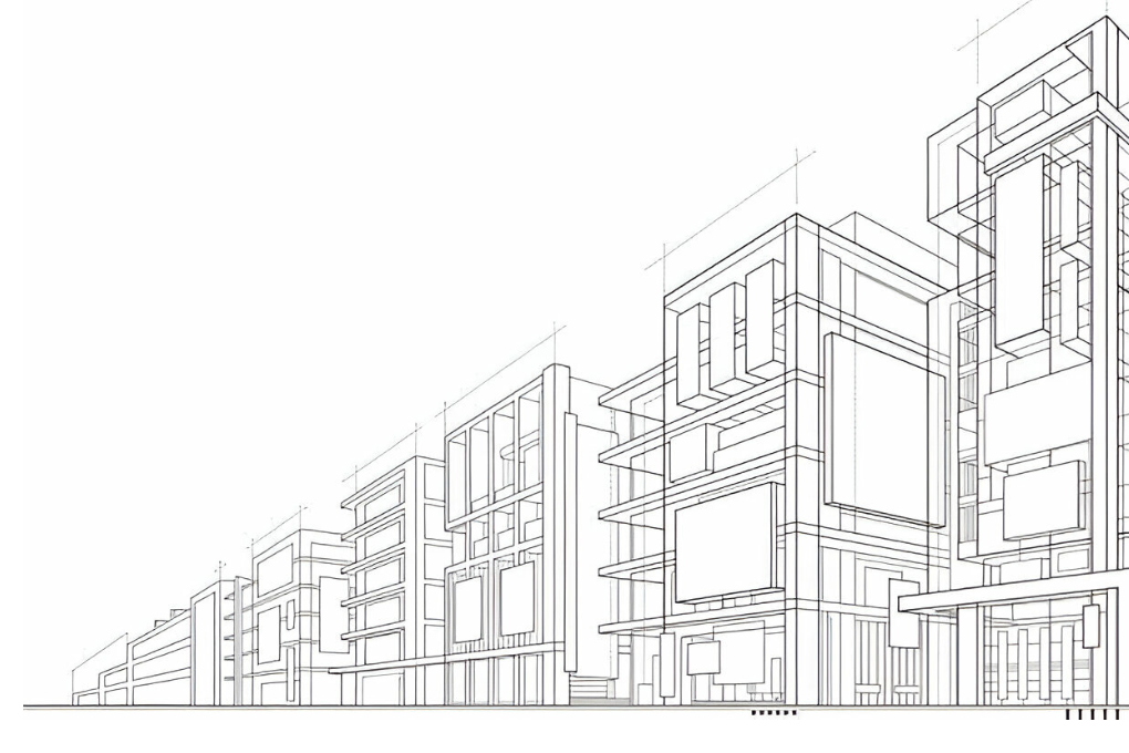 Detallado — modelo de fachada de edificio metálico